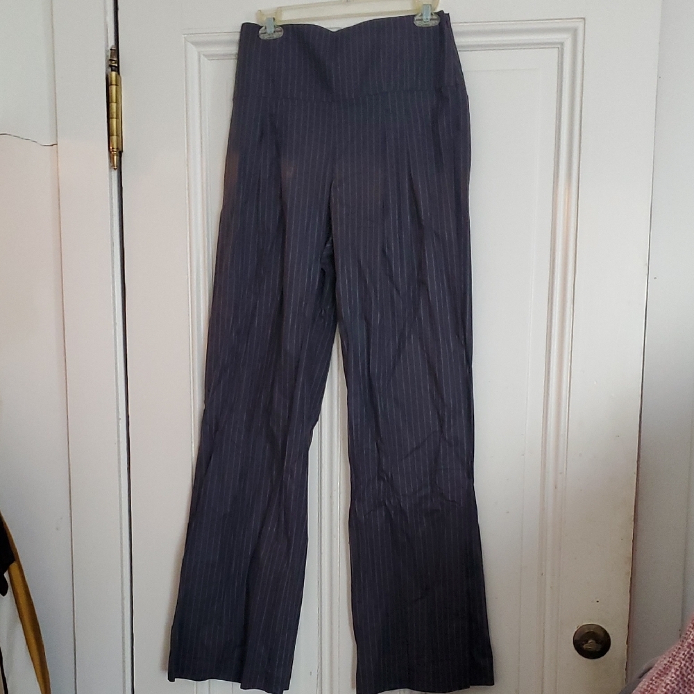 Women's Charcoal Gray Pinstripe Pants